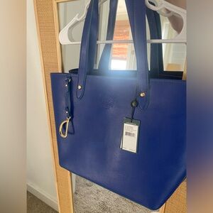 Royal Blue Lauren Ralph Lauren shoulder bag + matching accessory bag.  NWT.